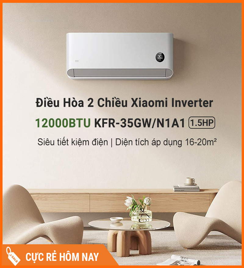 Điều Hòa 2 Chiều Xiaomi Inverter KFR-35GW/N1A1 1.5HP 12000 BTU