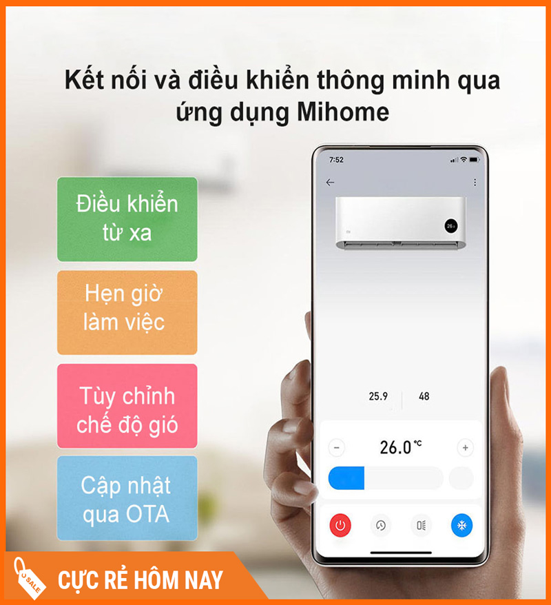 Điều Hòa 2 Chiều Xiaomi Inverter KFR-35GW/N1A1 1.5HP 12000 BTU