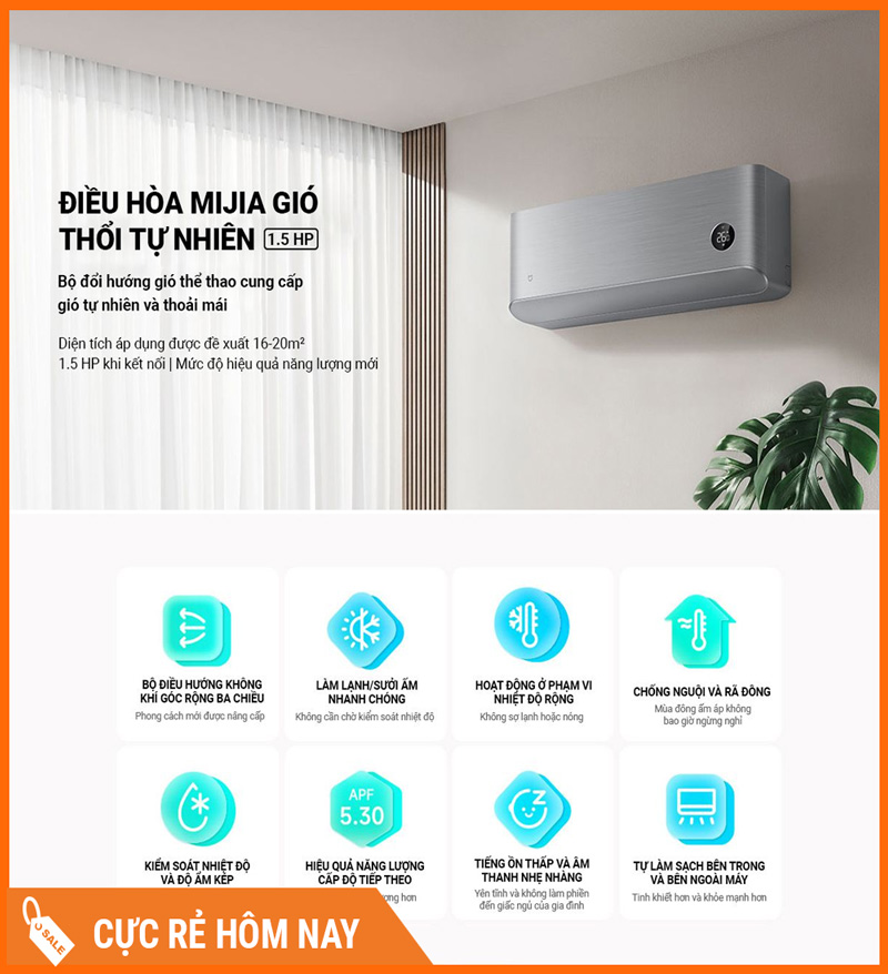 Điều Hòa 2 Chiều Xiaomi Inverter KFR-35GW/M3A1 1.5HP 12000 BTU