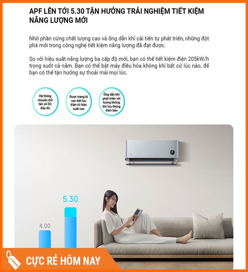 Điều Hòa 2 Chiều Xiaomi Inverter KFR-35GW/M3A1 1.5HP 12000 BTU