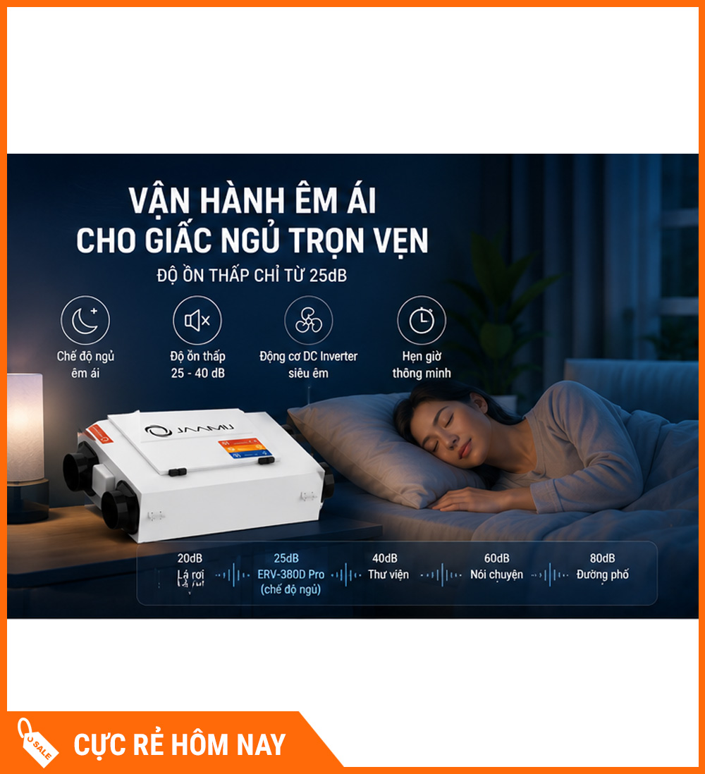 Máy Cấp Khí Tươi 2 Chiều JaamiJ ERV-380D Pro