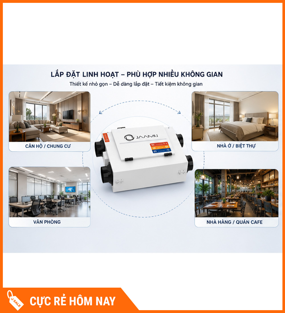 Máy Cấp Khí Tươi 2 Chiều JaamiJ ERV-485D Pro