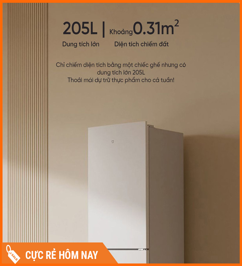 Tủ Lạnh Xiaomi Mijia 205L 3 Cánh Có Ngăn Đông Mềm