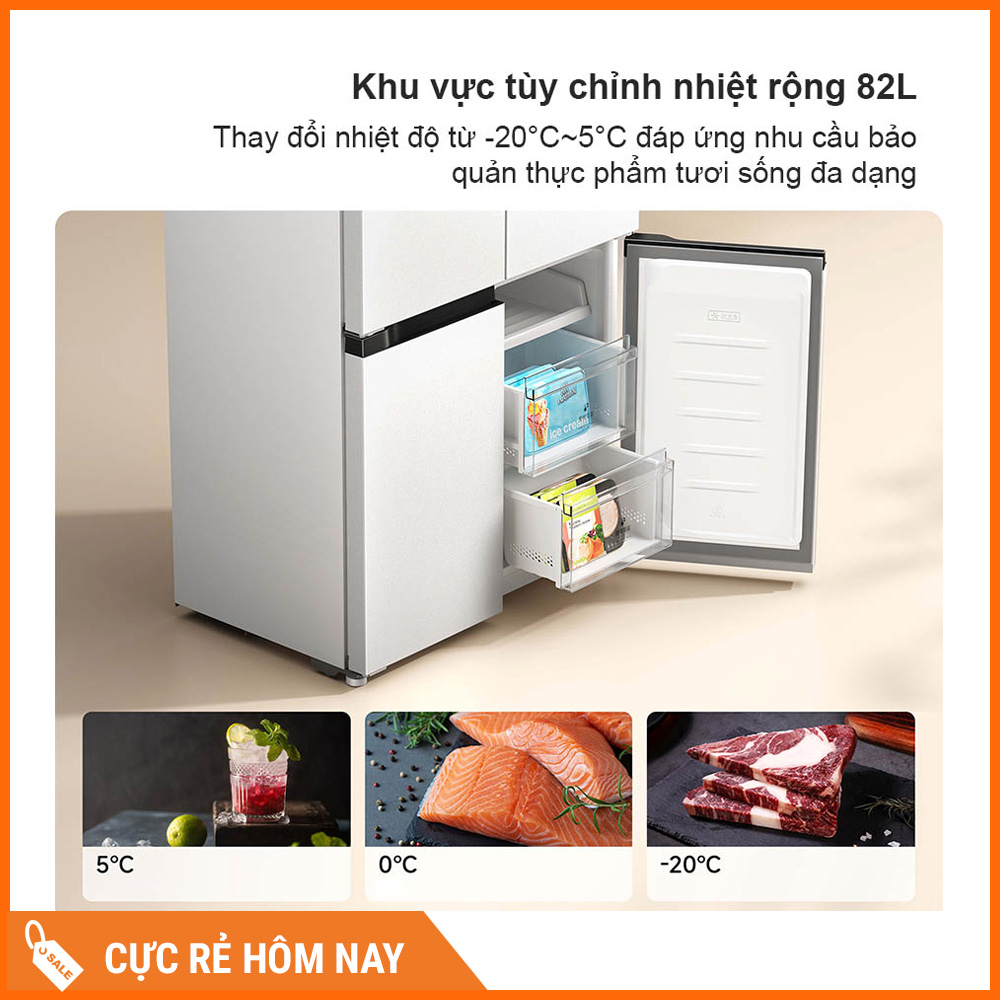 Tủ lạnh Xiaomi Mijia 518L, 4 cánh, thiết kế âm tường